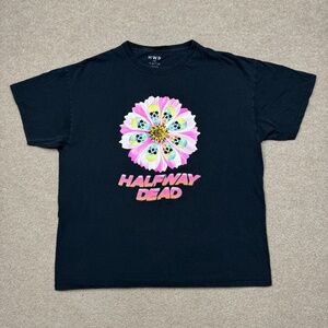 HWD Halfway Dead T Shirt Mens Size 2XL Black Short Sleeve Skull Crew Nec…